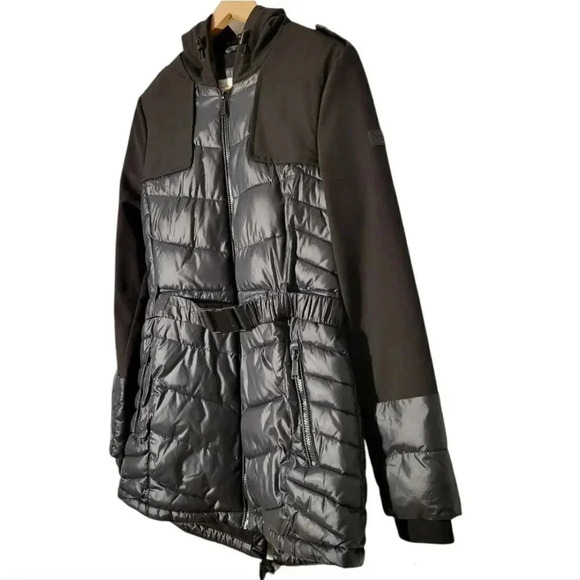BCBGeneration Puffer Belted Winter Jacket Black Size Small. - Picture 3 of 8